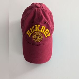 Hickory Red Basketball Pacers Cap with Yellow Embroidery